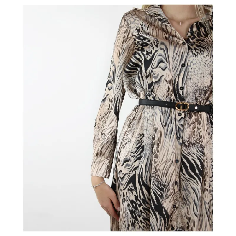 ABITO CHEMISIER CON FANTASIA ANIMALIER HOZONE- Vestiti E Tute