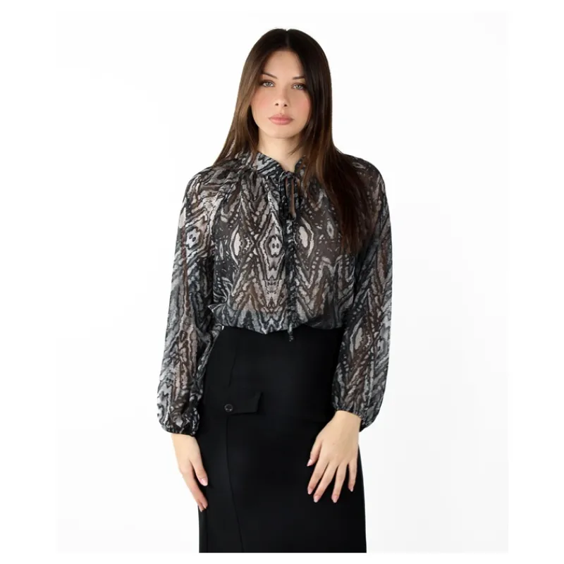 BLUSA FANTASIA ANIMALIER HOZONE- Camicie E Bluse