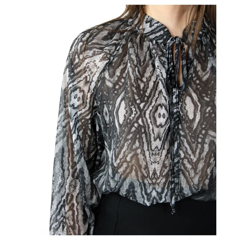 BLUSA FANTASIA ANIMALIER HOZONE- Camicie E Bluse