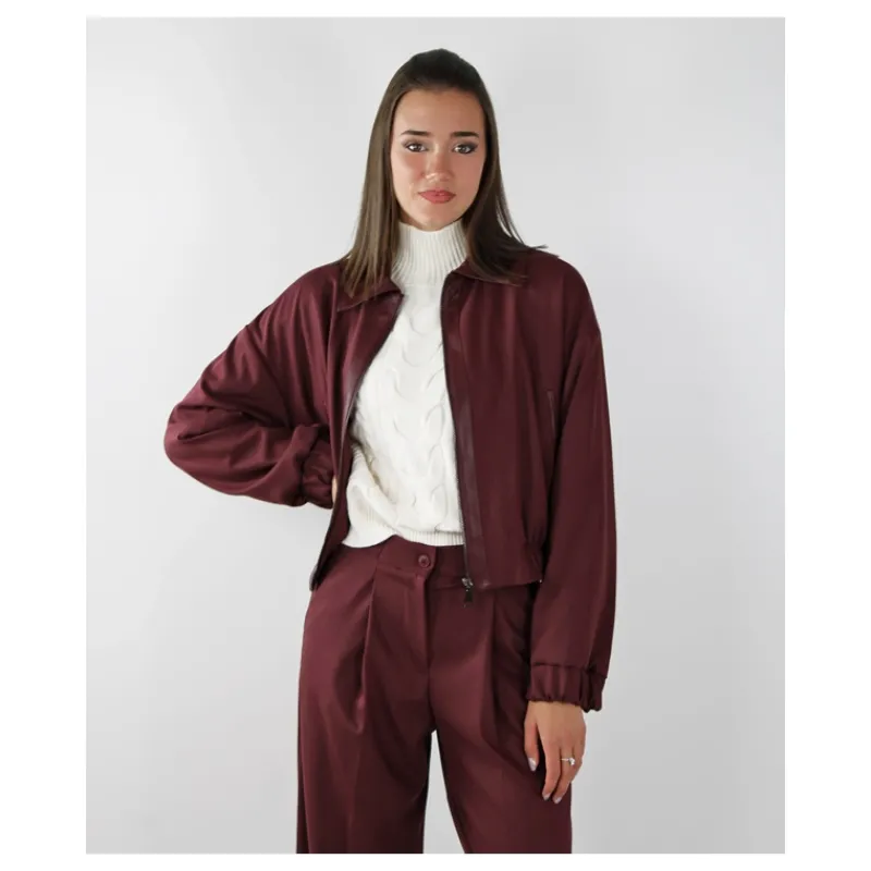 BOMBER CON INSERTI IN ECOPELLE HOZONE- Capi Spalla