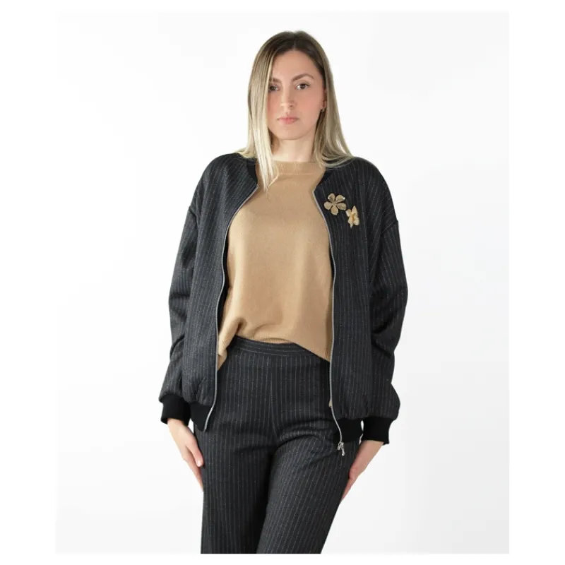BOMBER GESSATO LUREX CON SPILLE HOZONE- Capi Spalla