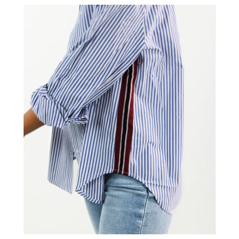 CAMICIA A RIGHE CON BANDE LATERALI ONLY- Camicie E Bluse