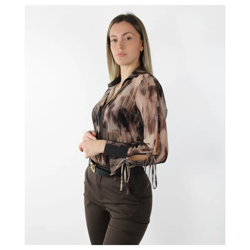 CAMICIA ANIMALIER HOZONE- Camicie E Bluse