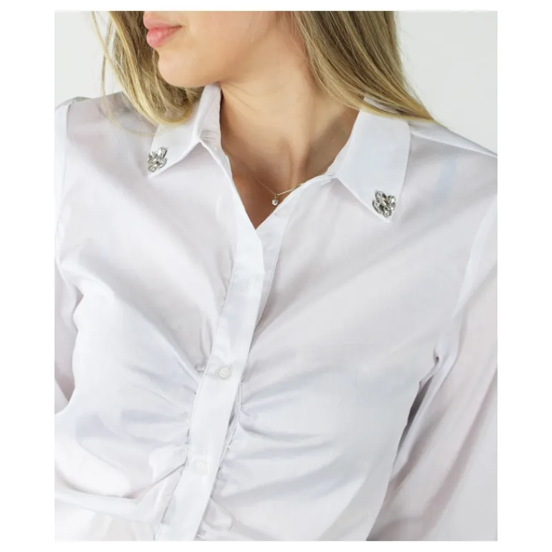 CAMICIA ARRICCIO CON GIOIELLI HOZONE- Camicie E Bluse