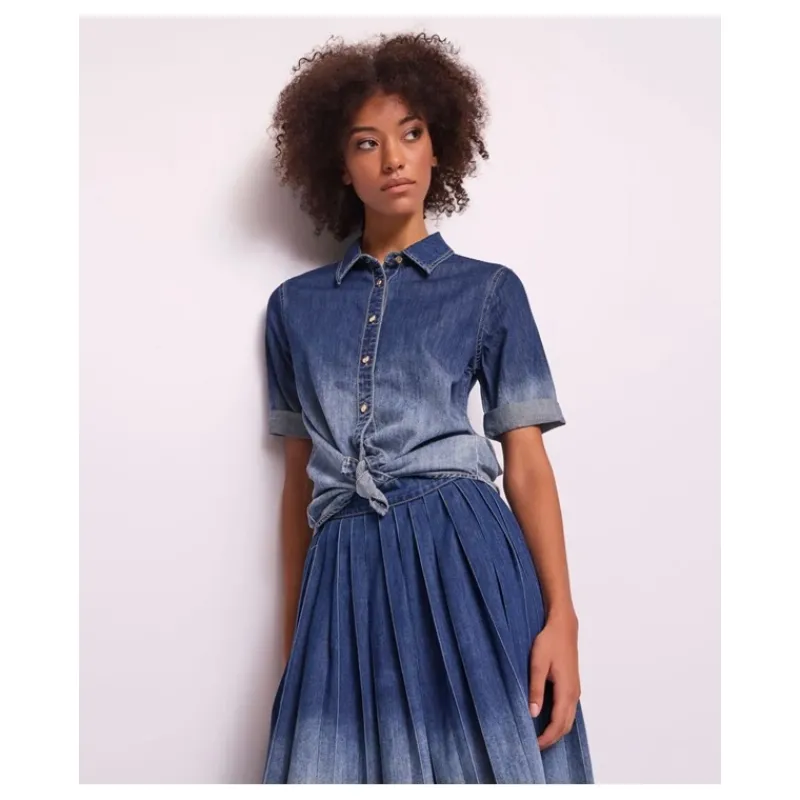 CAMICIA IN DENIM SFUMATA GAUDI'- Camicie E Bluse