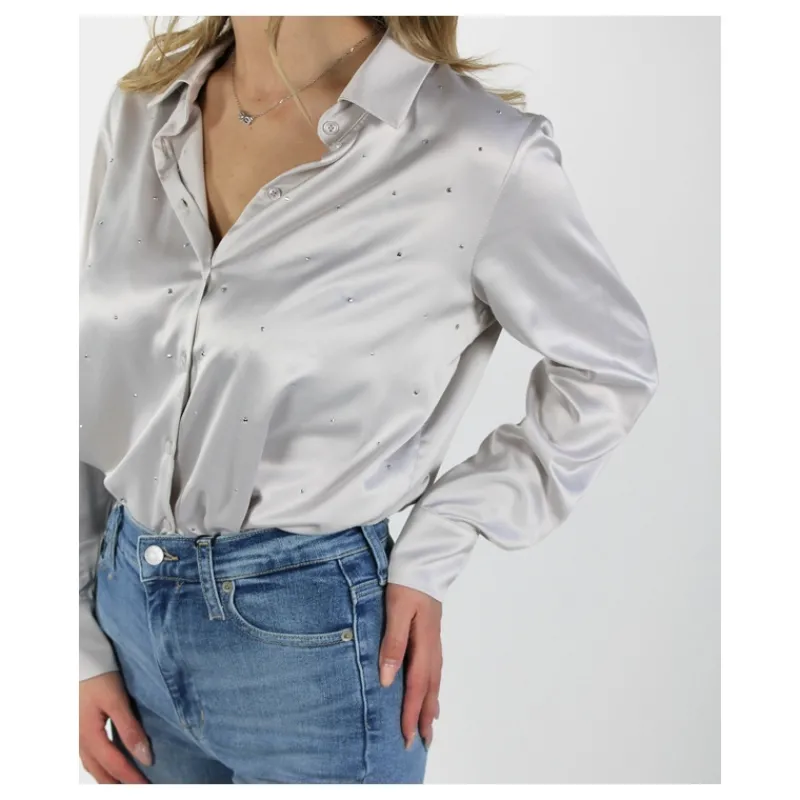 CAMICIA IN RASO CON STRASS HOZONE- Camicie E Bluse