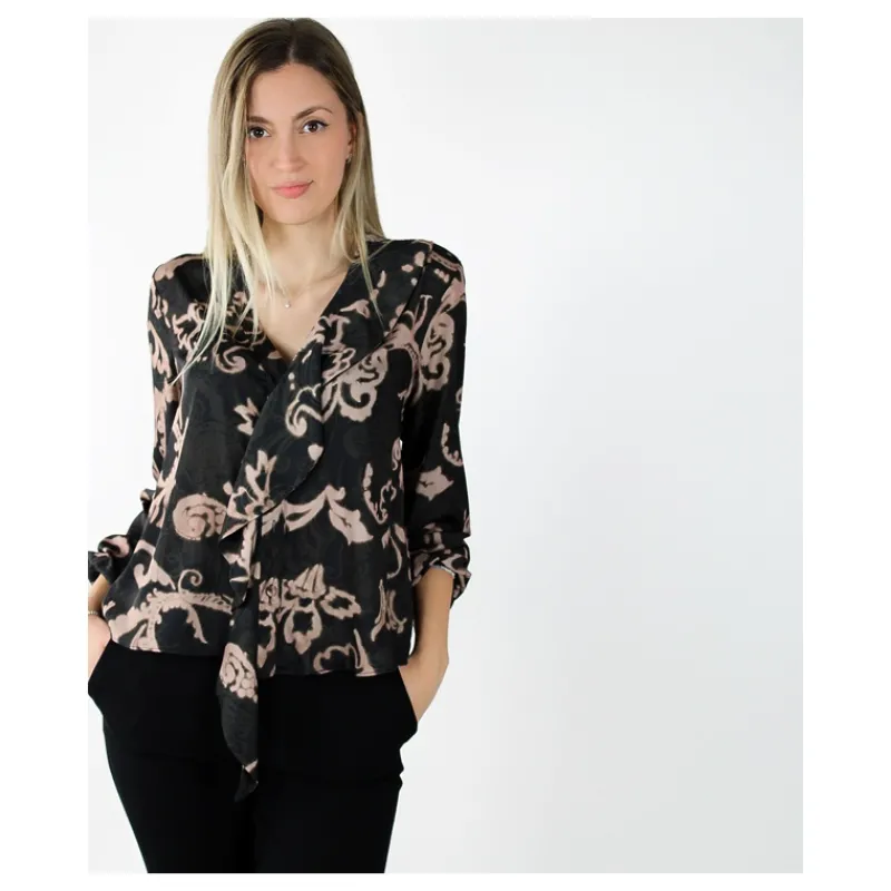 CAMICIA ROUGE SCOLLO A V HOZONE- Camicie E Bluse