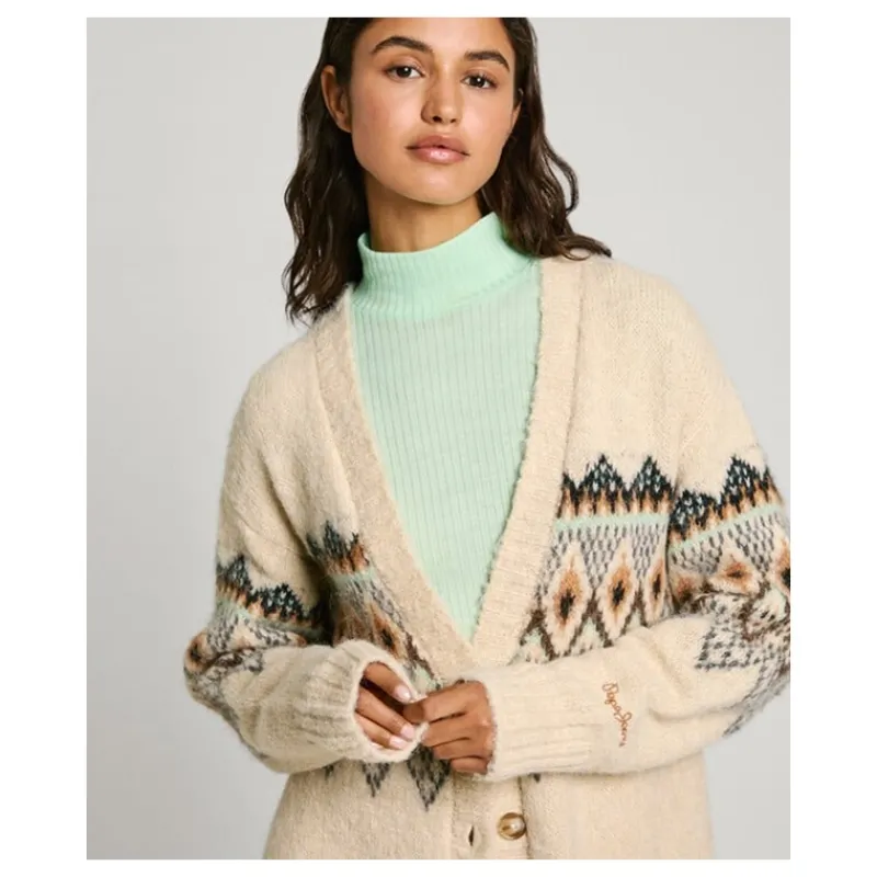 CARDIGAN IN MAGLIA FAIR ISLE PEPE JEANS- Maglieria