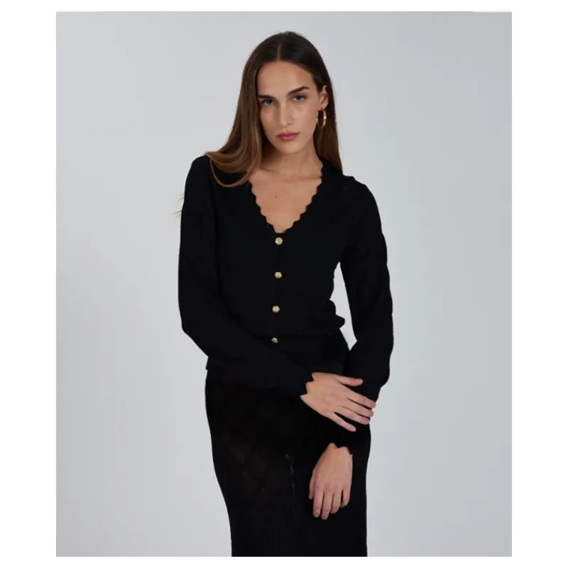 CARDIGAN LAVORATO A MAGLIA YES°ZEE- Maglieria