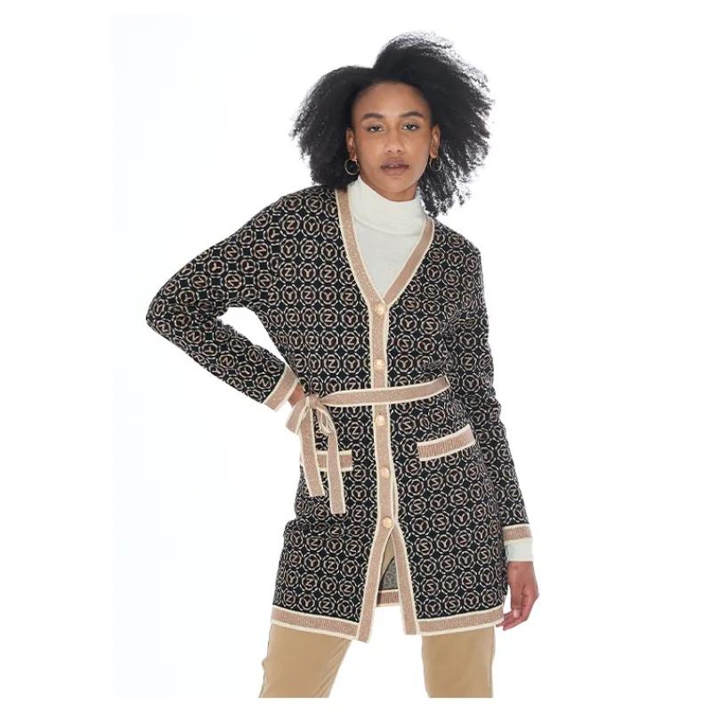 CARDIGAN LUNGO IN MAGLIA JACQUARD YES°ZEE- Maglieria