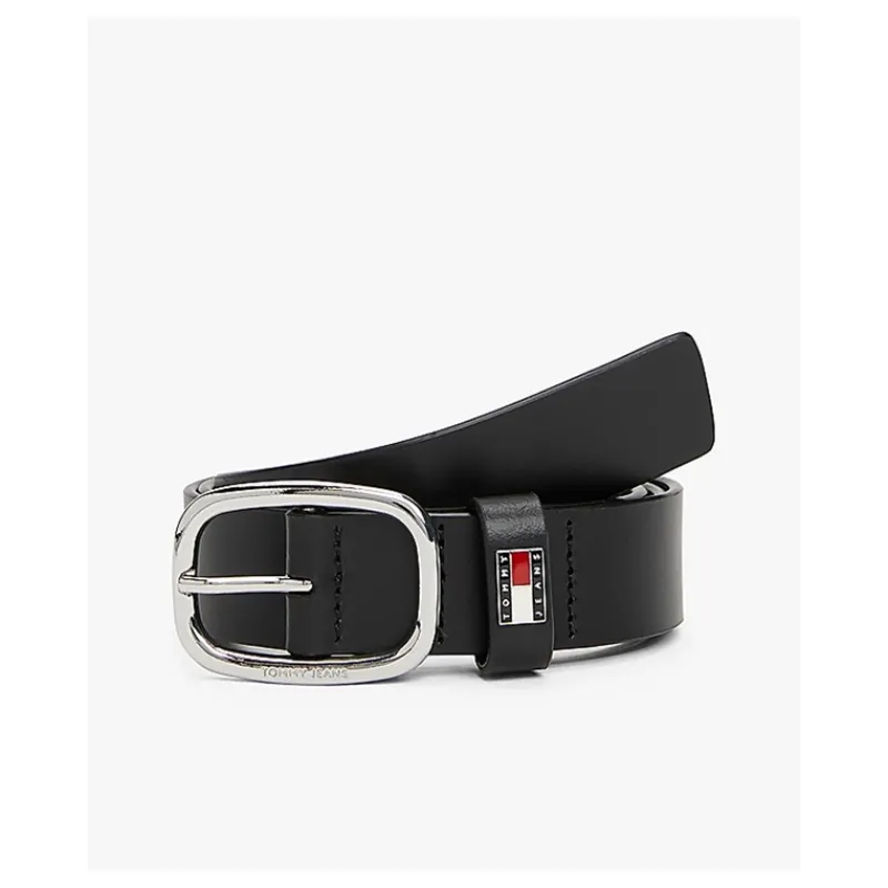 CINTURA IN PELLE CON FIBBIA OVALE TOMMY JEANS- Accessori