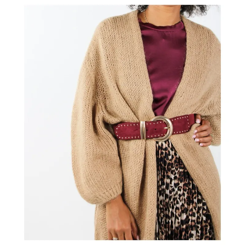CINTURA SCAMOSCIATA CON BORCHIE HOZONE- Accessori