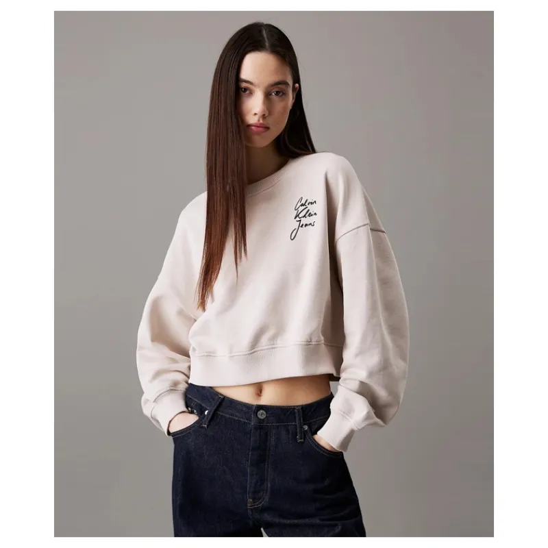 FELPA BOXY GIROCOLLO CALVIN KLEIN- Felpe