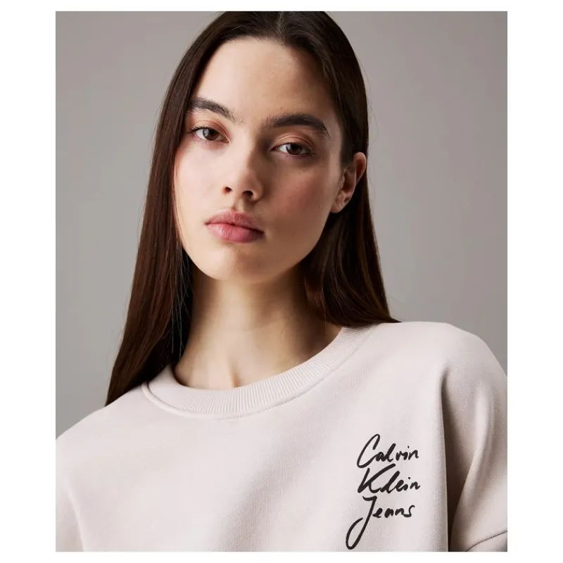 FELPA BOXY GIROCOLLO CALVIN KLEIN- Felpe