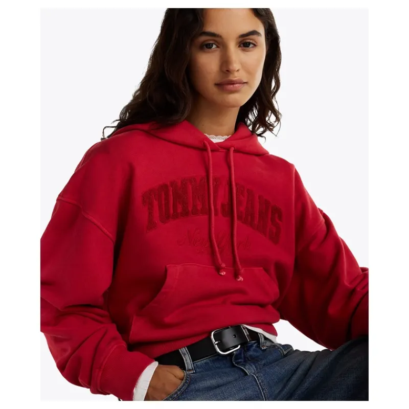 FELPA CAPPUCCIO LOGO IN SPUGNA TOMMY JEANS- Felpe