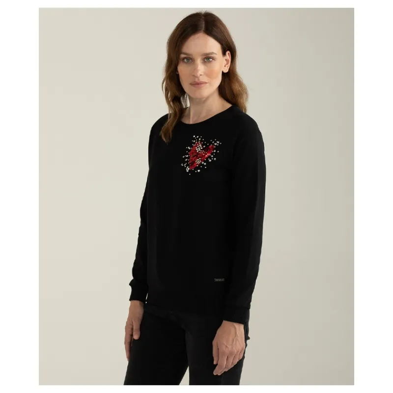FELPA CON CUORE STRASS FREDMELLO- Felpe