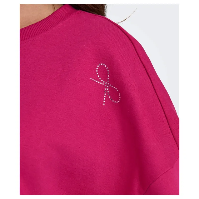 FELPA CON DETTAGLIO FIOCCHI STRASS ONLY- Felpe