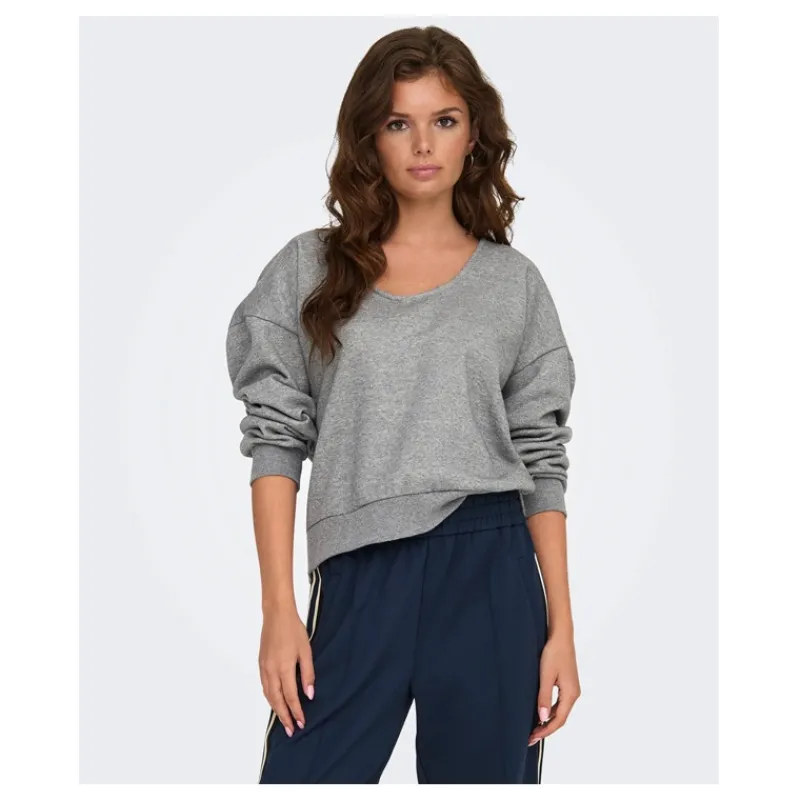 FELPA CON SCOLLO SUL RETRO ONLY- Felpe