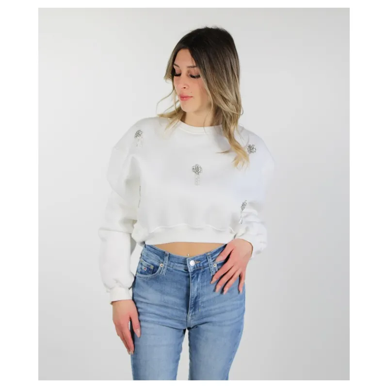 FELPA CROPPED GIOIELLI HOZONE- Felpe