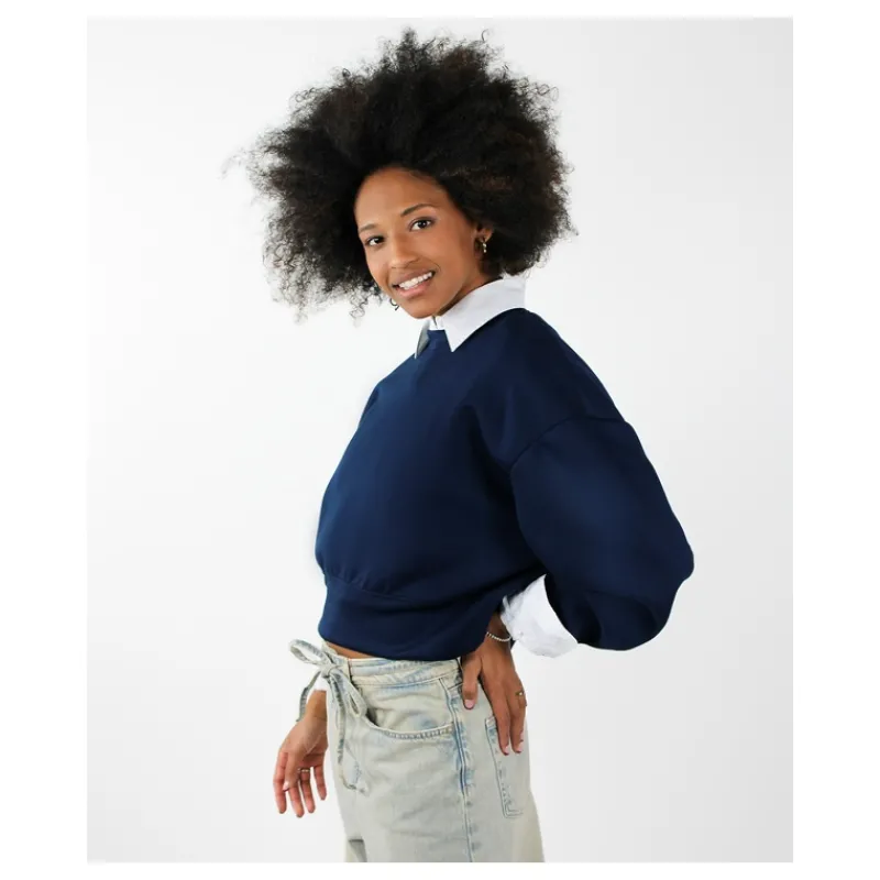 FELPA CROPPED NEOPRENE HOZONE- Felpe
