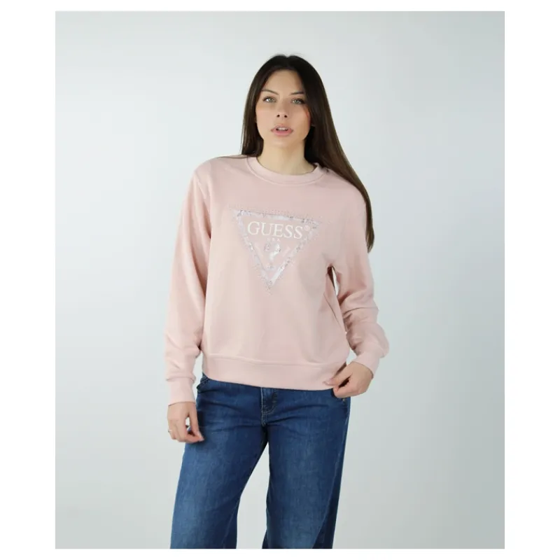 FELPA GIROCOLLO CON LOGO TRIANGOLO GUESS- Felpe