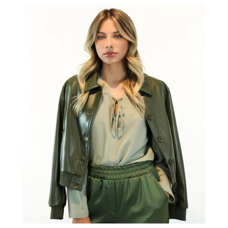 GIUBBINO ECOPELLE VERDE HOZONE- Capi Spalla