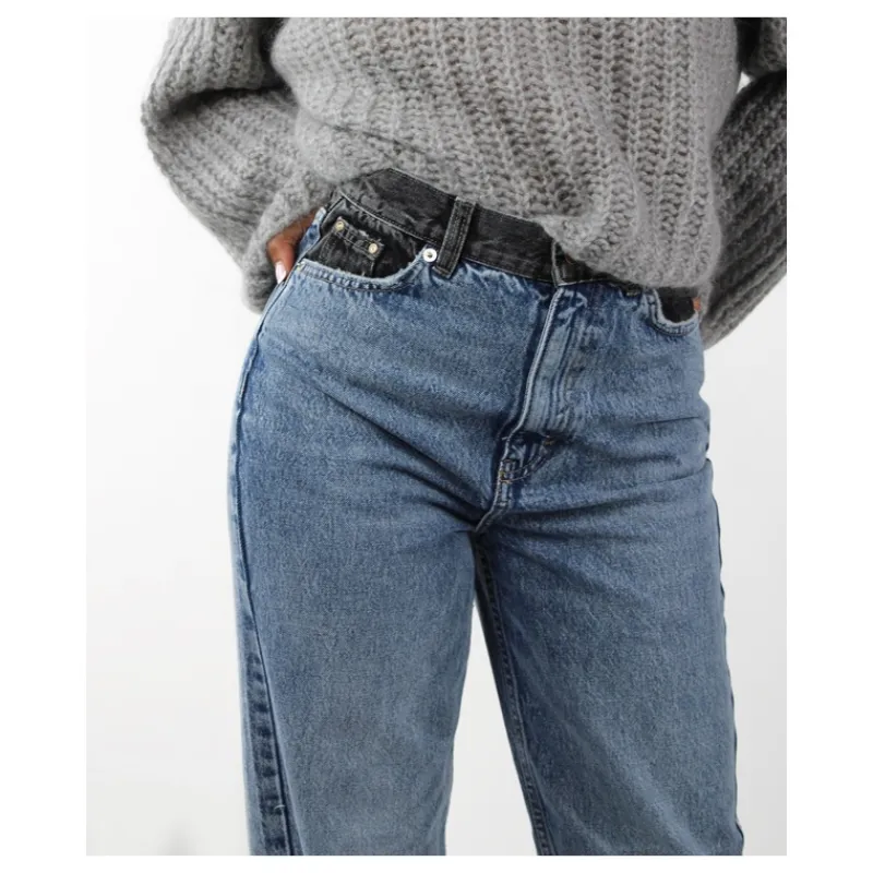 JEANS CON VITA BICOLOR ONLY- Jeans