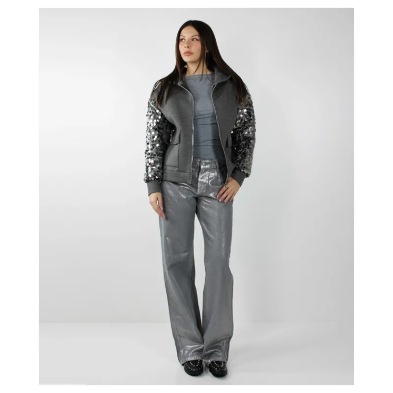 JEANS WIDE LAMINATO ONLY- Jeans