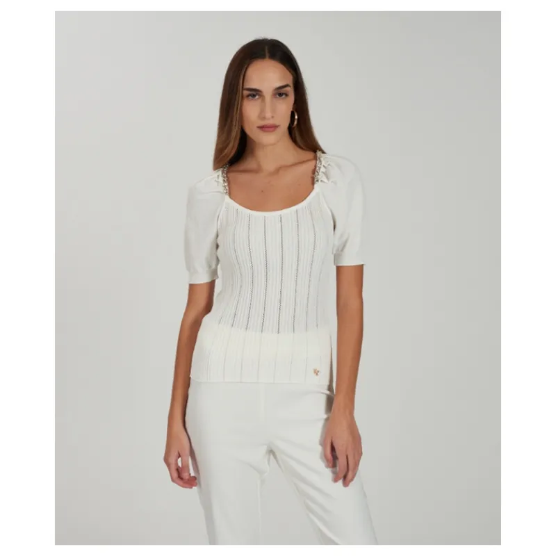 MAGLIA CON GIOIELLI YES°ZEE- Maglieria
