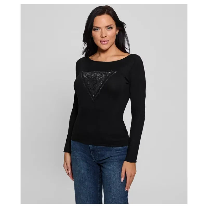 MAGLIA CON TRIANGOLO STRASS GUESS- Maglieria