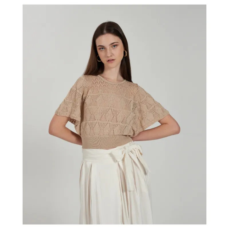 MAGLIA CORTA TRAFORATA YES°ZEE- Maglieria