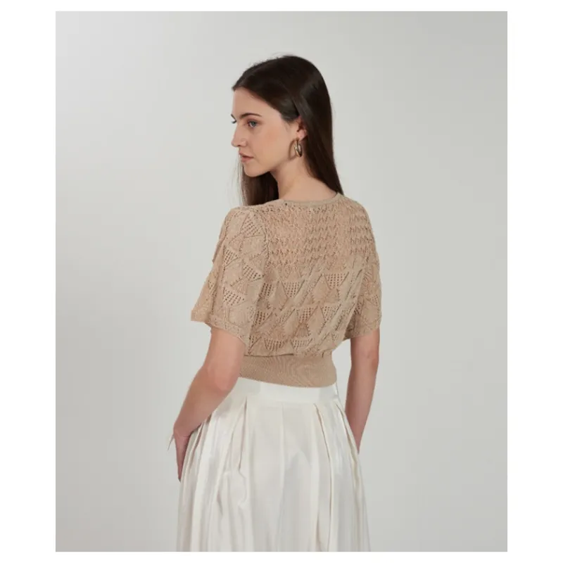 MAGLIA CORTA TRAFORATA YES°ZEE- Maglieria