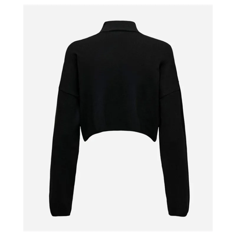 MAGLIA CROPPED A COLLO ALTO ONLY- Maglieria