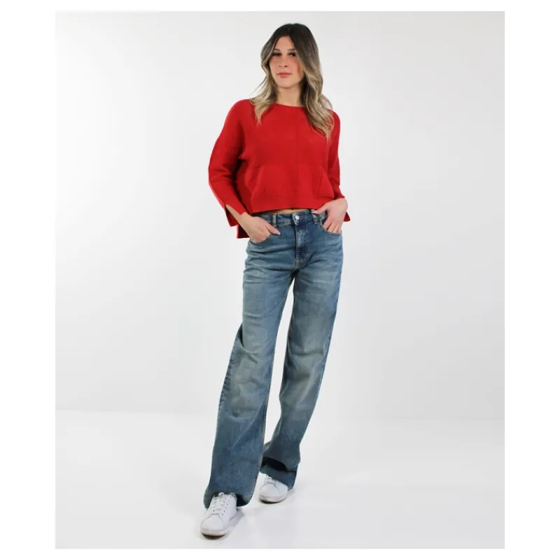 MAGLIA CROPPED CON TASCHINO HOZONE- Maglieria
