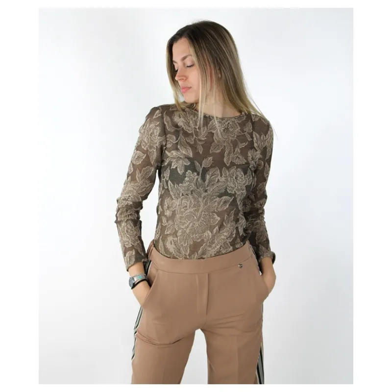 MAGLIA IN TULLE LUREX HOZONE- Maglieria