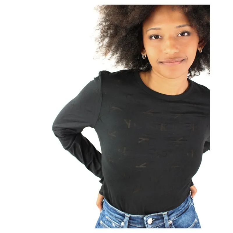 MAGLIA LOGO IN TRASPARENZA CALVIN KLEIN JEANS- Maglieria
