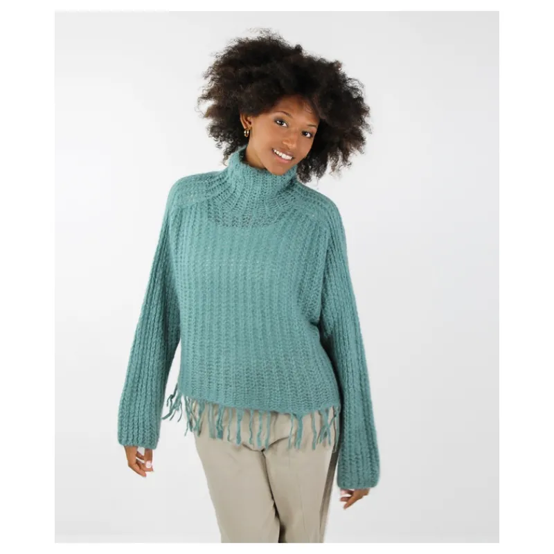 MAGLIA MOHAIR CON FRANGE HOZONE- Maglieria