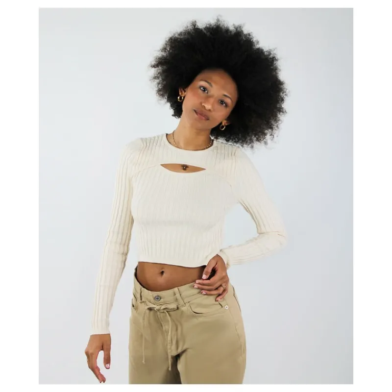 MAGLIA STRETCH CUT OUT ONLY- Maglieria