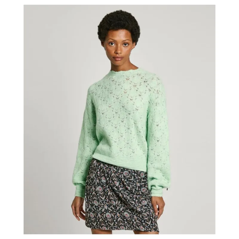 MAGLIA TRAFORATA SCOLLO INCROCIO PEPE JEANS- Maglieria