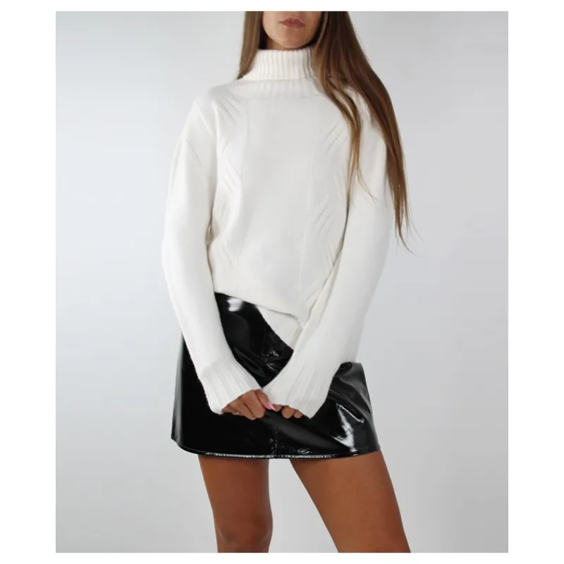 MAGLIA TRECCE A DOLCEVITA HOZONE- Maglieria