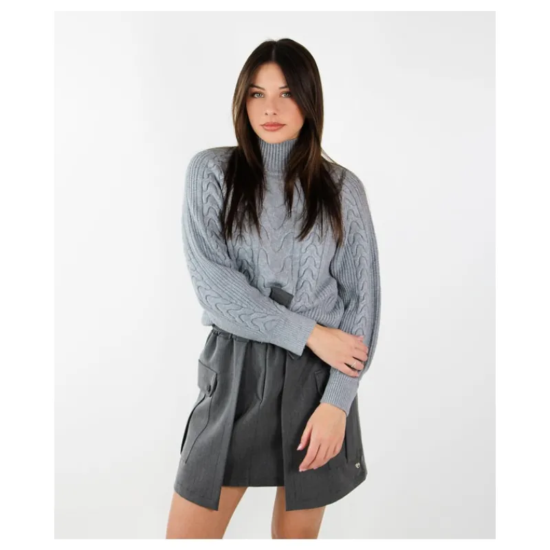 MAGLIONE LUPETTO TRECCE HOZONE- Maglieria