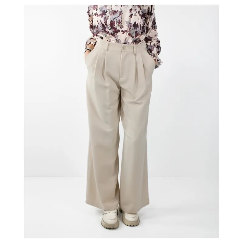 PANTALONE A PALAZZO CON PENCES HOZONE- Pantaloni