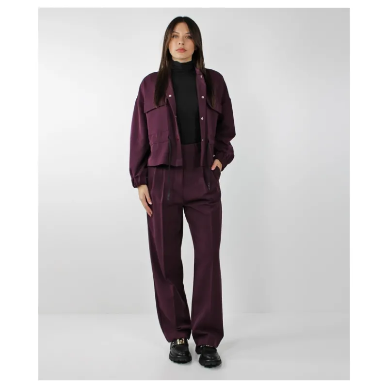 PANTALONE A PALAZZO CON PENCE HOZONE- Pantaloni