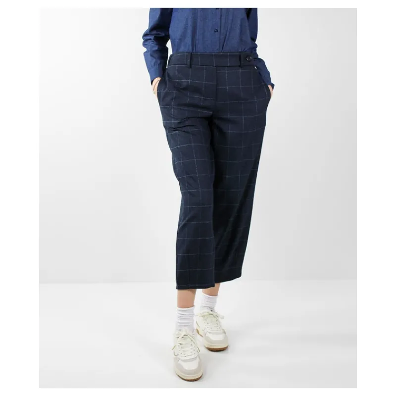 PANTALONE CROPPED A QUADRI HOZONE- Pantaloni