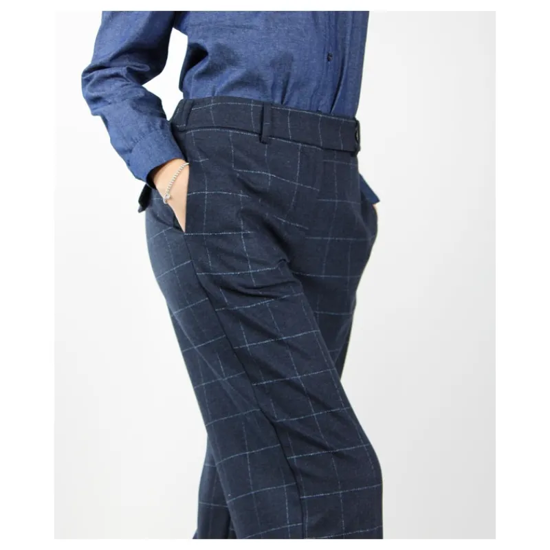 PANTALONE CROPPED A QUADRI HOZONE- Pantaloni
