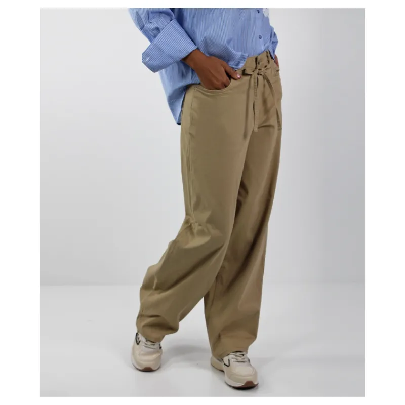 PANTALONE IN COTONE CON LACCETTO ONLY- Pantaloni