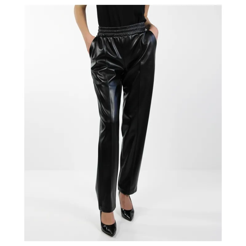 PANTALONE IN ECOPELLE HOZONE- Pantaloni
