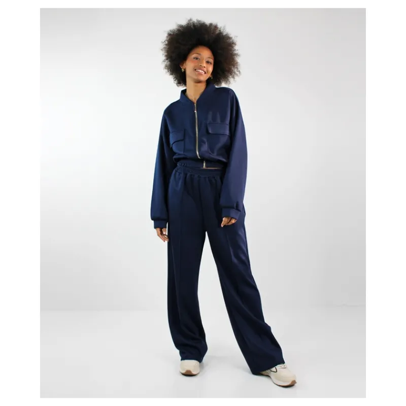 PANTALONE PALAZZO NEOPRENE HOZONE- Pantaloni