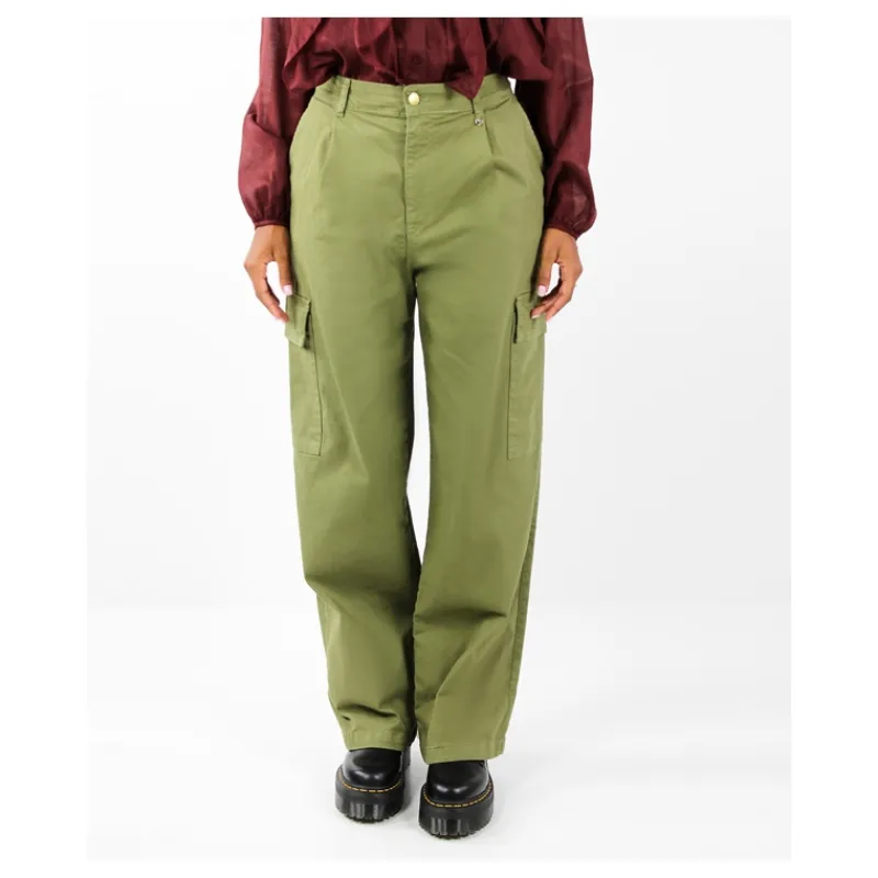 PANTALONE TASCONI WIDE LEG HOZONE- Pantaloni