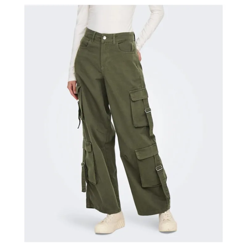 PANTALONI CARGO WIDE LEG FIT ONLY- Pantaloni